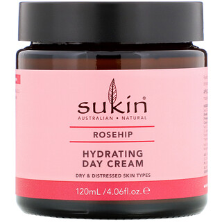Sukin, Crema hidratante de día, rosa mosqueta, 120 ml (4,06 oz. líq.)
