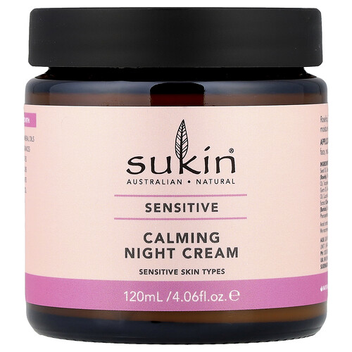 Sukin, Calming Night Cream, Sensitive Skin Types, 4.06 fl oz (120 ml)