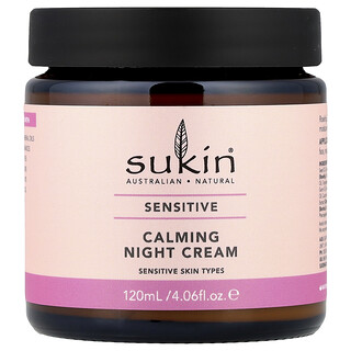 Sukin, Uspokajający krem na noc, Rodzaje skóry wrażliwej, 120 ml
