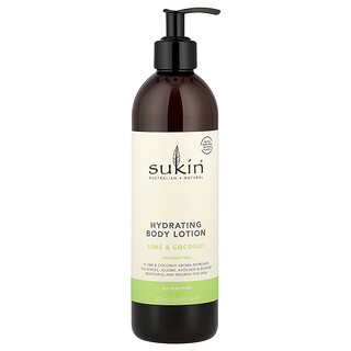 Sukin, Loción corporal hidratante, Para todo tipo de piel, Lima y coco, 500 ml (16,91 oz. líq.)