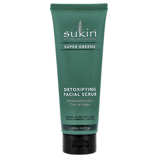 Sukin, Hijau Super, Scrub Muka Menyahtoksik, Jenis Kulit Normal Hingga Kering , 4.23 fl oz (125 ml)