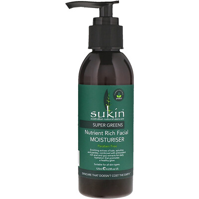 Купить Sukin Super Greens, увлажняющее средство для лица, насыщенное питательными веществами, 125 мл (4, 23 жидк. Унции)