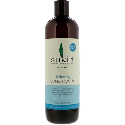 Купить Sukin Hydrating Conditioner, Dry and Damaged Hair, 16.9 fl oz (500 ml)