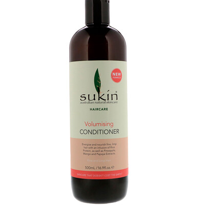Купить Sukin Volumising Conditioner, Fine and Limp Hair, 16.9 fl oz (500 ml)