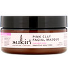 Sukin, Pink Clay Facial Masque, Sensitive, 3.38 fl oz (100 ml)