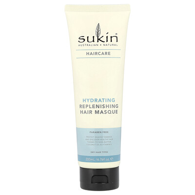 Product Image for Sukin, Haircare, Hydrating Replenishing Hair Masque, Dry Hair Types, 6.76 fl oz (200 ml)
