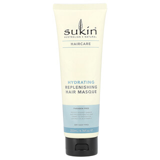 Sukin, Cuidado del cabello, Mascarilla capilar hidratante y reparadora, Cabello seco, 200 ml (6,76 oz. líq.)