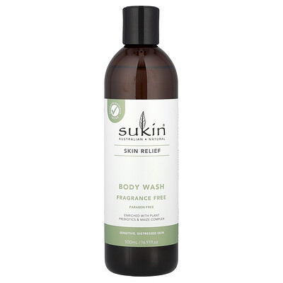 Product Image for Sukin, Skin Relief, Body Wash, Sensitive, Distressed Skin, Fragrance Free, 16.91 fl oz (500 ml)