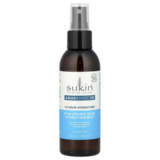 Sukin, AquaBoost 3D, Hyaluronic Acid Hydration Mist, All Skin Types, 4.23 fl oz (125 ml)