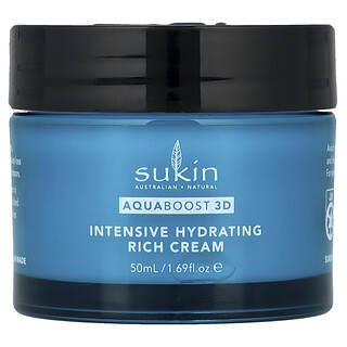Sukin, Aquaboost 3D, Crema notte ricca di acido ialuronico, 50 ml