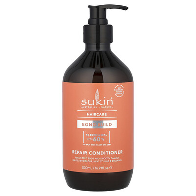 Sukin, Cuidado del cabello, Bond Builder, Acondicionador reparador, 500 ml (16,91 oz. líq.)