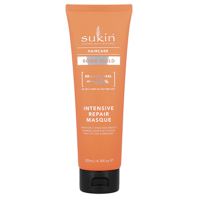 Sukin, Cuidado del cabello, Bond Builder, Mascarilla de reparación intensiva, 200 ml (6,76 oz. líq.)