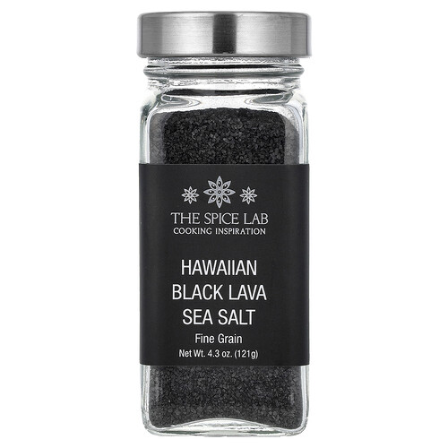 The Spice Lab, Hawaiian Black Lava Sea Salt, Fine Grain, 4.3 oz (121 g)