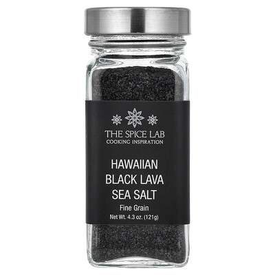The Spice Lab, Hawaiian Black Lava Sea Salt, Fine Grain, 4.3 oz (121 g)