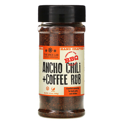 The Spice Lab Ancho Chili + Coffee Rub, 5.5 oz ( 155 g)