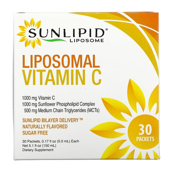 Vitamina C Lipossomal, Sabor Natural, 30 Envelopes, 5,0 ml (0,17 oz) Cada