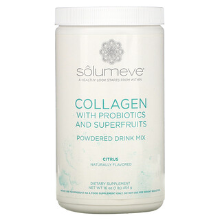 Solumeve, كولاجين مع البروبيوتيك والثمار فائقة القيمة الغذائية، مزيج شراب من المسحوق، الحمضيات، 16 أونصة (454 جم)