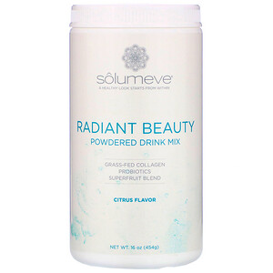 Отзывы о Solumeve, Radiant Beauty, Grass-Fed Collagen, Probiotics & Superfruits Powdered Drink Mix, Citrus, 16 oz (454 g)