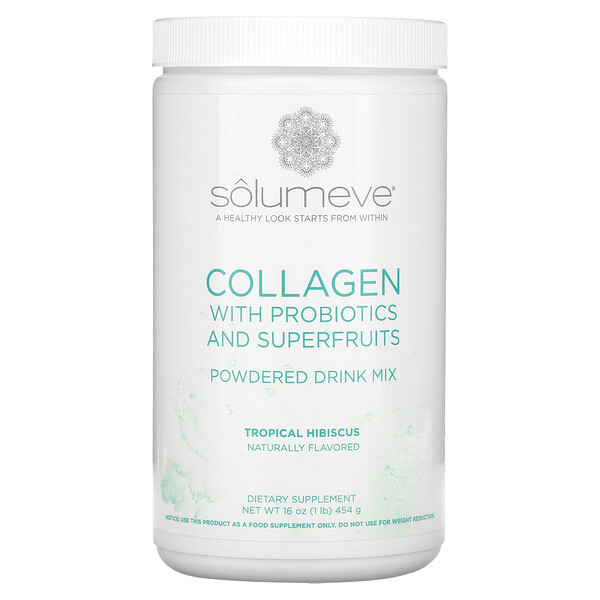 Collagen with Probiotics and Superfruits, Powdered Drink Mix, Tropical Hibiscus, 16 oz (454 g)