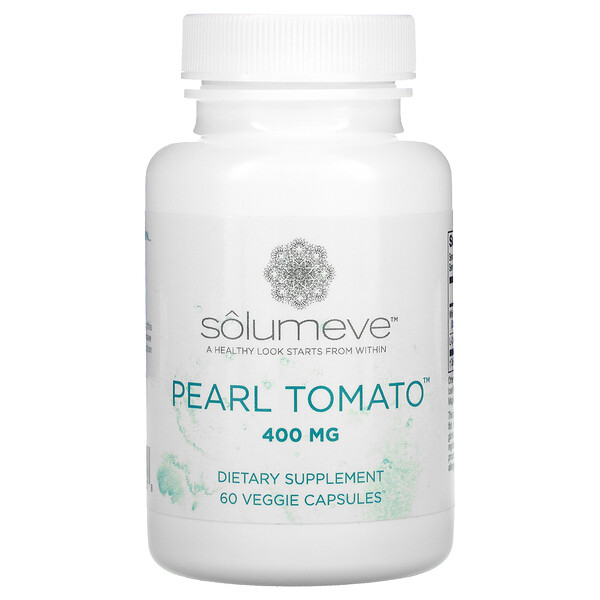 Solumeve‏, Pearl Tomato, תוסף תזונה לתמיכה בעור בריא, 400 מ“ג, 60 כמוסות צמחיות