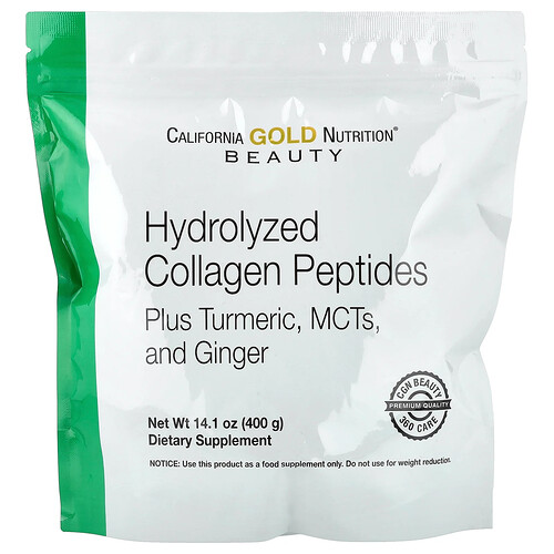 Solumeve, Hydrolyzed Collagen Peptides with Turmeric, MCT, and Ginger, 14.1 oz (400 g)