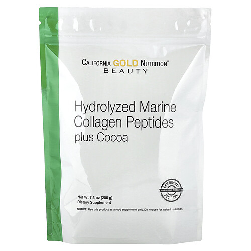 California Gold Nutrition ハイドロライズド マリン コラーゲン ペプチド ココア味 206g
