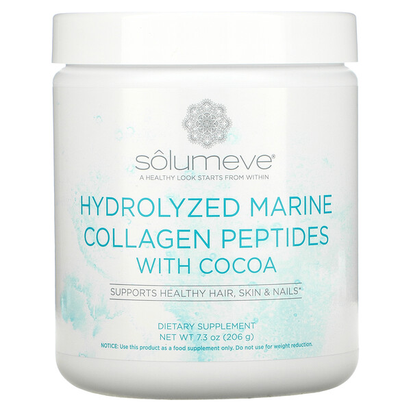 Solumeve, Гидролизованные пептиды морского коллагена с какао, 206 г (7,3 унции)