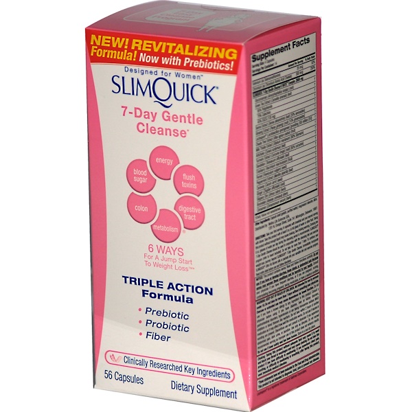 SlimQuick, 7-Day Gentle Cleanse, Designed for Women, Triple Action Formula, 56 Capsules (Discontinued Item) 