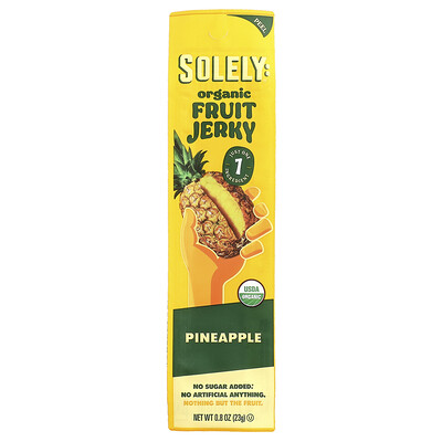 Solely, Frutas orgánicas deshidratadas, Piña, 23 g (0,8 oz)