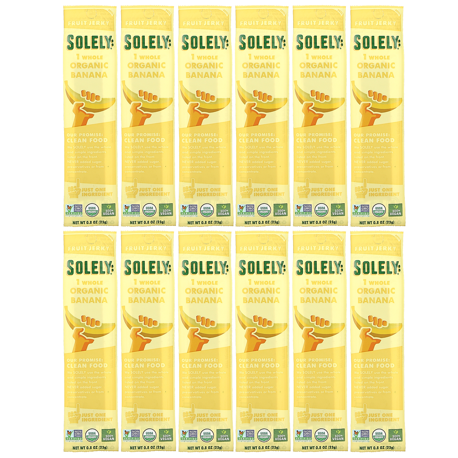 人気ブランドの Solely Organic Fruit Jerky Banana 12 Pack oz Each 23 0.8 g 【SALE／97%OFF】