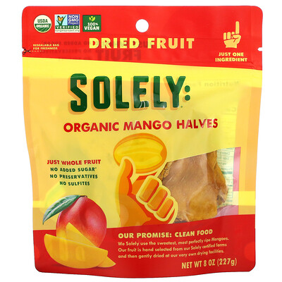 Solely Органические половинки манго, 227 г (8 унций)