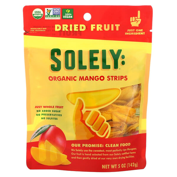 Solely‏, Organic Mango Strips, 5 oz (142 g)