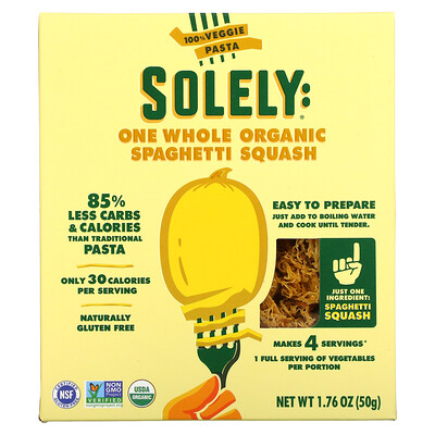 

Solely Цельные органические спагетти 50 г (1 76 унции)