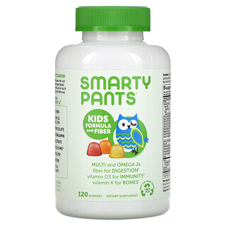 SmartyPants, تركيبة للأطفال مع الألياف، بنكهة الفراولة والموز والبرتقال والليمون، 120 علكة