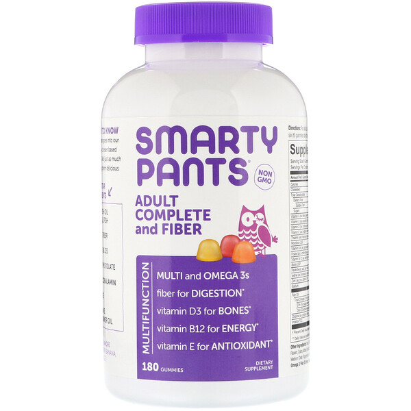 SmartyPants, Adult Complete And Fiber, 180 Gummies - IHerb