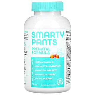 SmartyPants, تركيبة ما قبل الولادة، بنكهة الليمون والبرتقال والفراولة والموز، 120 قطعة حلوى