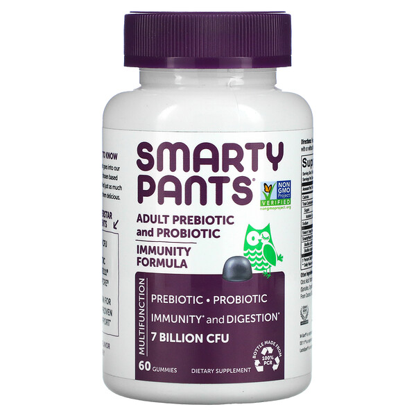SmartyPants‏, פרה-ביוטיקה ופרוביוטיקה למבוגרים בטעם אוכמנית, 7 מיליארד יחידות יוצרות מושבה, 60 סוכריות גומי