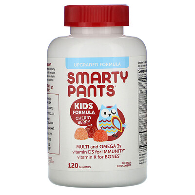 SmartyPants формула для детей, мультивитамины и омега-3, вишня, 120 жевательных конфет