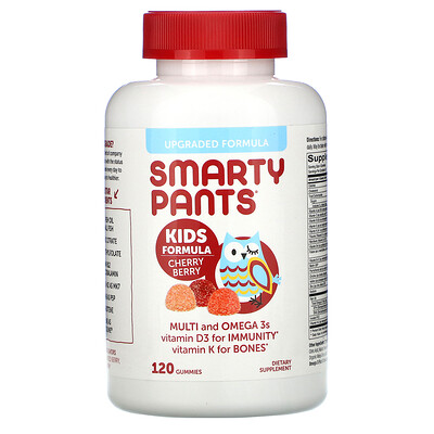 SmartyPants формула для детей, мультивитамины и омега-3, со вкусом вишни, 120 жевательных конфет