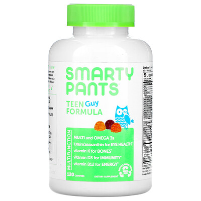 

SmartyPants Teen Guy Formula, Lemon Lime, Cherry, and Orange, 120 Gummies