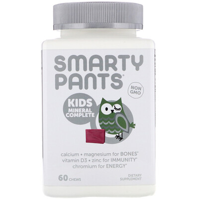 SmartyPants Минеральный комплекс для детей, мультиминеральный, ягодный микс, 60 мягких жевательных таблеток