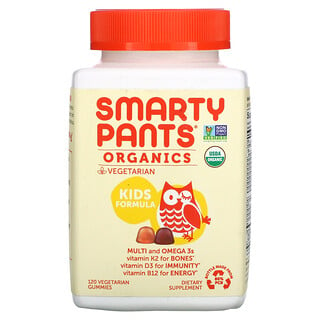 SmartyPants, منتجات عضوية، تركيبة للأطفال، نكهة الكرز والتوت المختلطة، 120 علكة نباتية