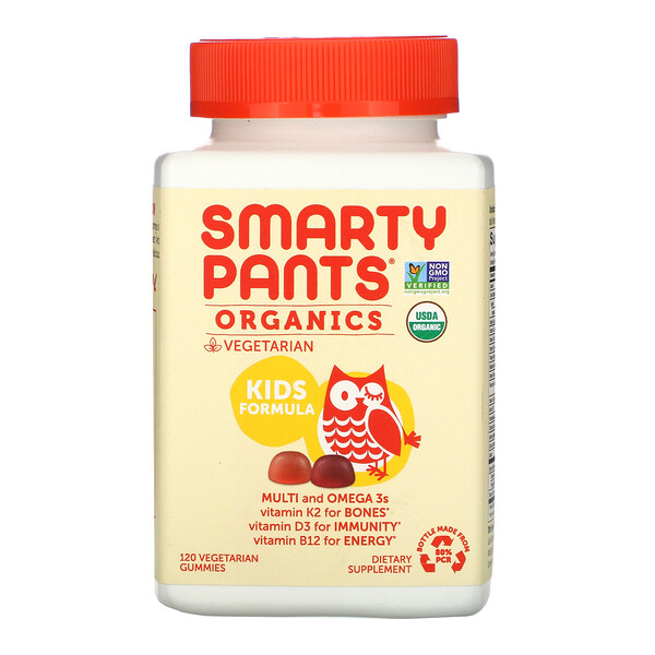 SmartyPants, Organics, Kids Formula, Cherry and Mixed Berry, Bio-Formel für Kinder, Kirsche und Beerenmischung, 120 pflanzliche Fruchtgummis