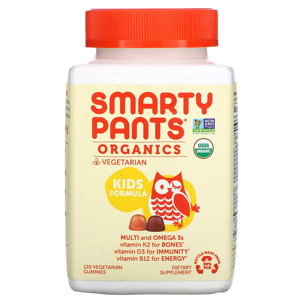 SmartyPants, Organics, Kids Formula, Cherry and Mixed Berry, Bio-Formel für Kinder, Kirsche und Beerenmischung, 120 pflanzliche Fruchtgummis