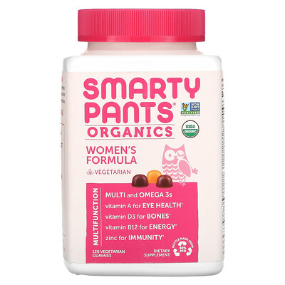 SmartyPants Organics Complete комплекс для женщин малина лимон лайм и виноград 120 вегетарианских жевательных конфет