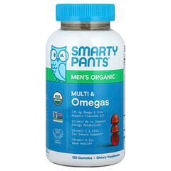 Men's Organic, мультивітаміни й омега-кислоти для чоловіків, малина, лимон, лайм і виноград, 120 жувальних таблеток