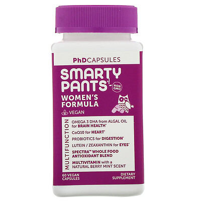 SmartyPants PhD Capsules, формула для женщин, 60 растительных капсул