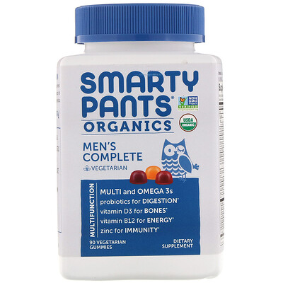 SmartyPants Органический комплекс для мужчин, 90 вегетарианских жевательных таблеток