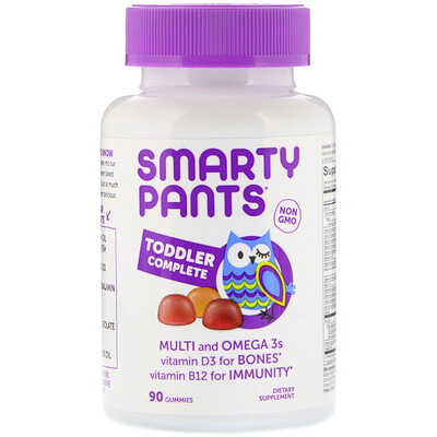 SmartyPants комплекс мультивитаминов и омега 3 для малышей, 90 жевательных конфет
