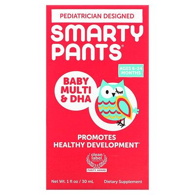 

SmartyPants мультивитамины для малышей с ДГК от 6–24 месяцев 30 мл (1 жидк. унция)